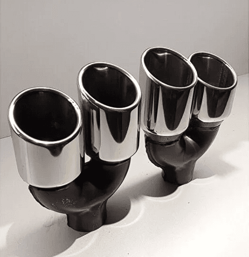 90mm sağ sol takım universal nikelaj egzoz ucu — 1