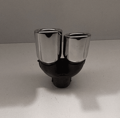 90mm çift çıkış sol egzoz ucu nikelaj kaplama — 1
