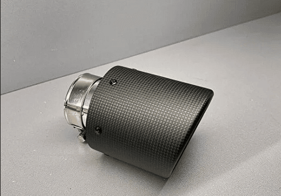 100mm Tekli Karbon Egzoz Ucu krom Paslanmaz Çelik Universal Spor Egzoz Ucu Modifiye — 1