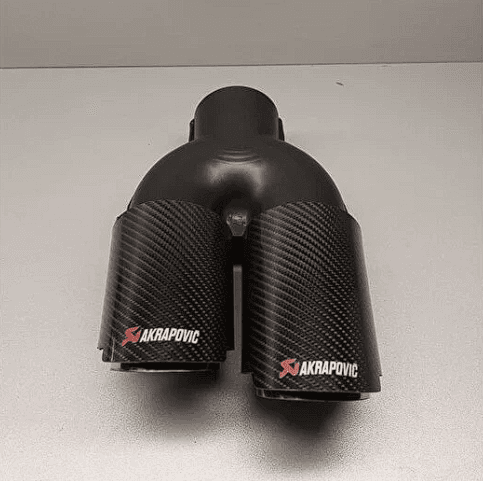 76mm Çiftli Sol Akrapovic Egzoz Ucu karbon fiber görünüm Universal modifiye egzoz ucu — 1